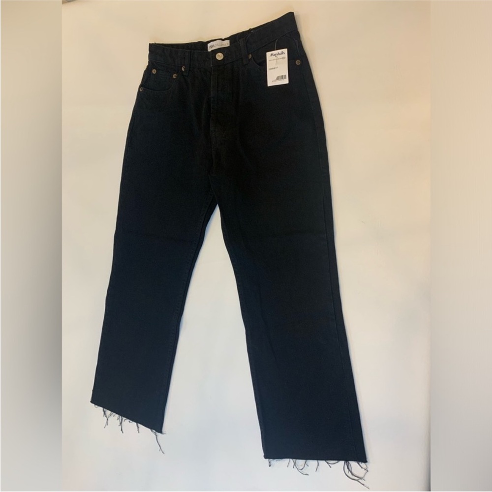 Zara Black Jeans with Raw Hem